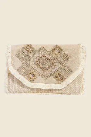 Fame Boho Beaded Pattern Envelope Bag