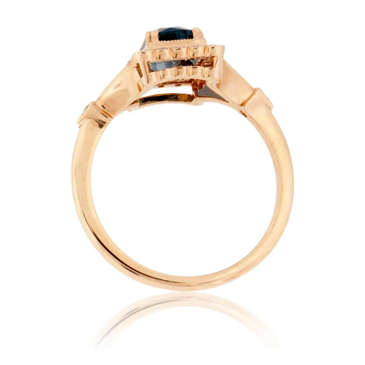 Fancy Cut London Blue Topaz Milgrain Style Ring