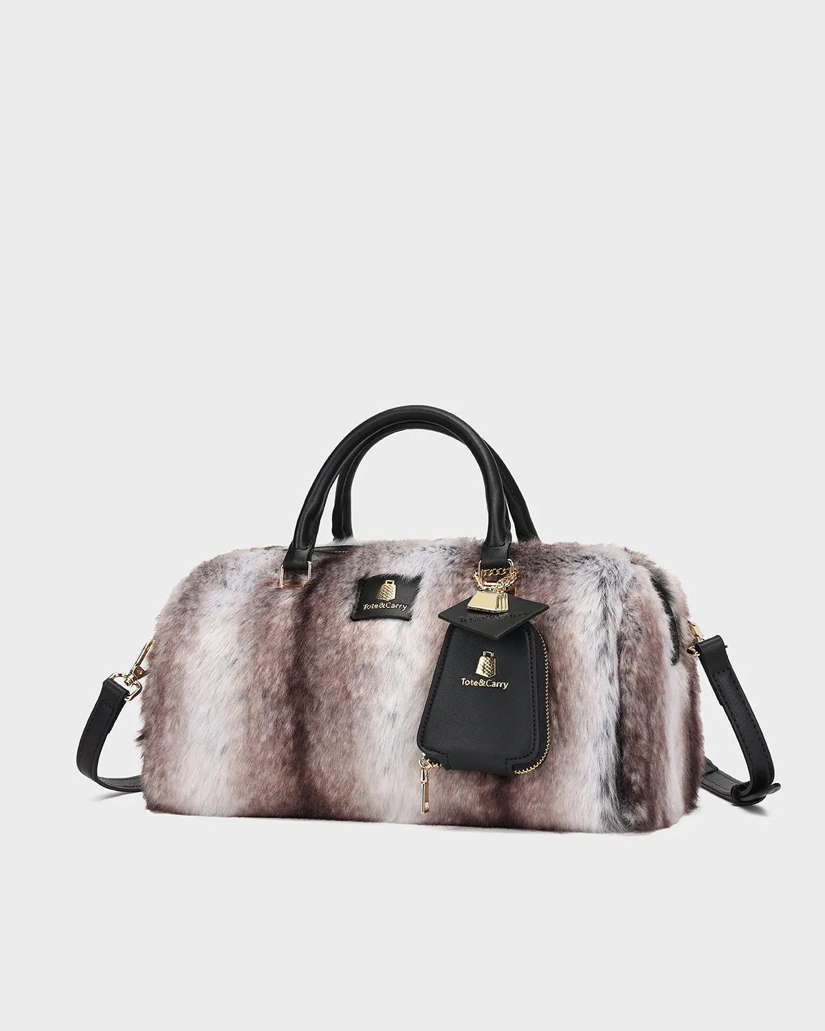 Faux Chinchilla Purse in Caramel Brown