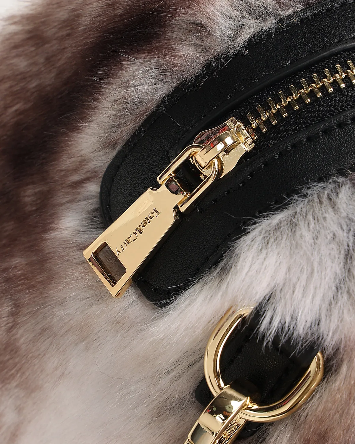 Faux Chinchilla Purse in Caramel Brown