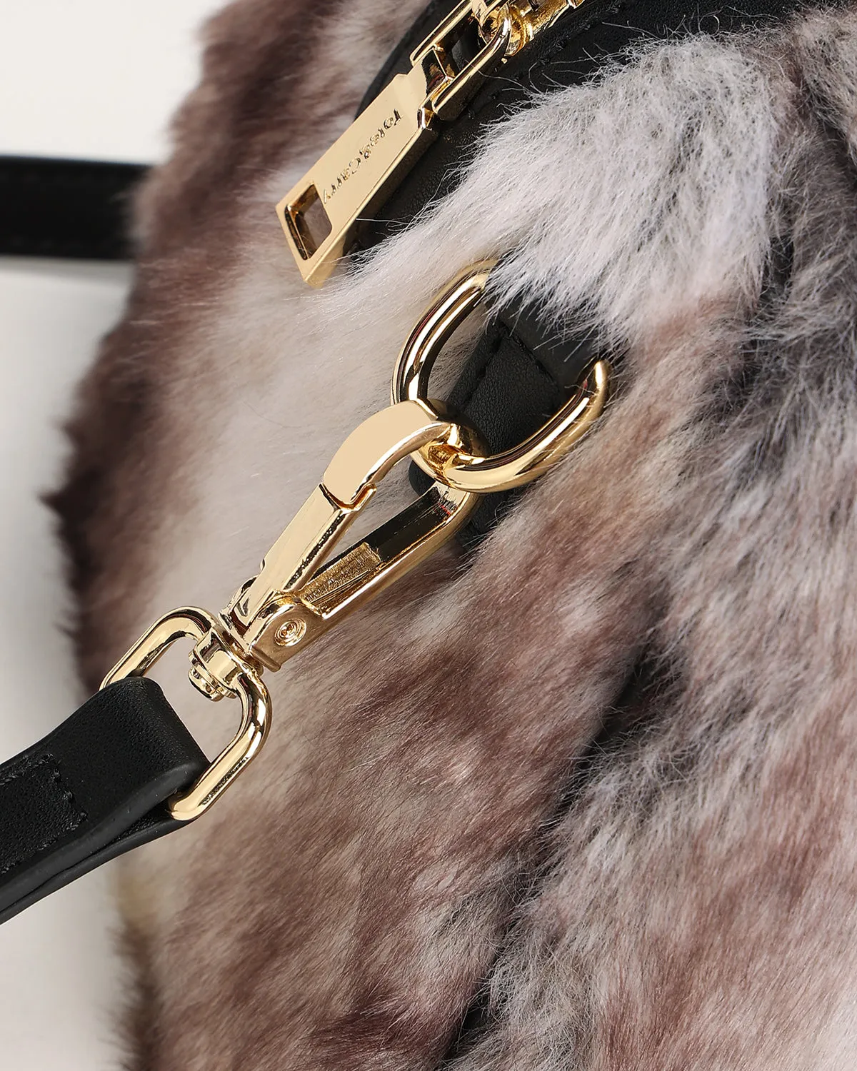Faux Chinchilla Purse in Caramel Brown