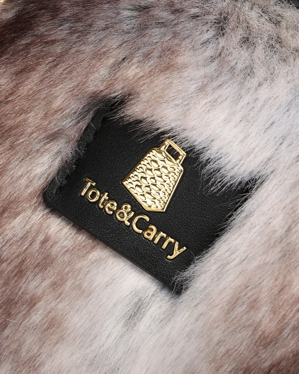 Faux Chinchilla Purse in Caramel Brown
