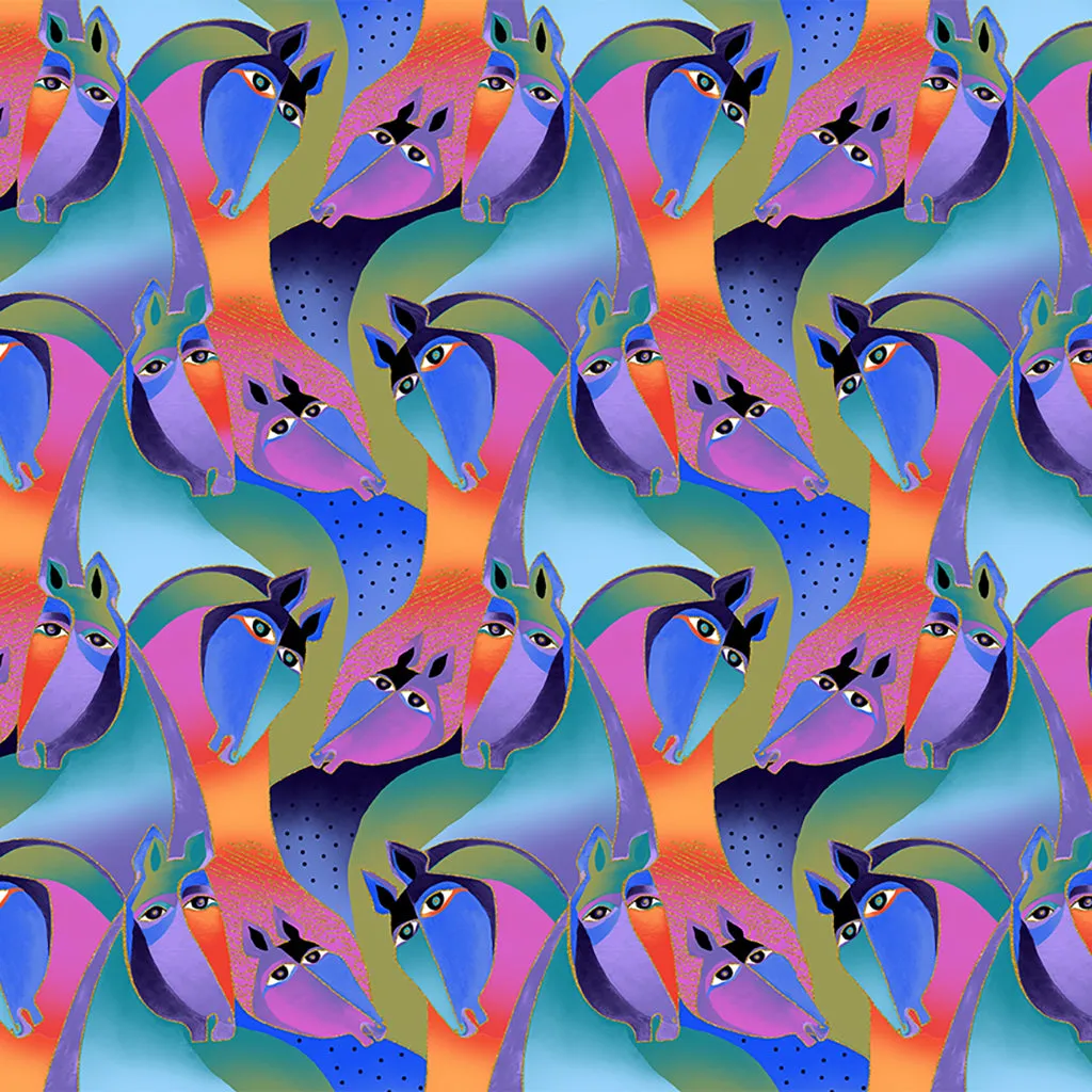 Fiesta Horses Purple Metallic