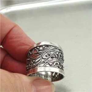 Filigree Ring 925 Sterling Silver 6,7,8,9,10 Modern Handmade Hadar Designers  (S)