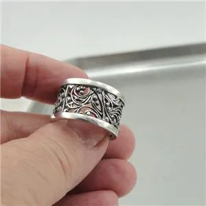 Filigree Ring 925 Sterling Silver 6,7,8,9,10 Modern Handmade Hadar Designers  (S)