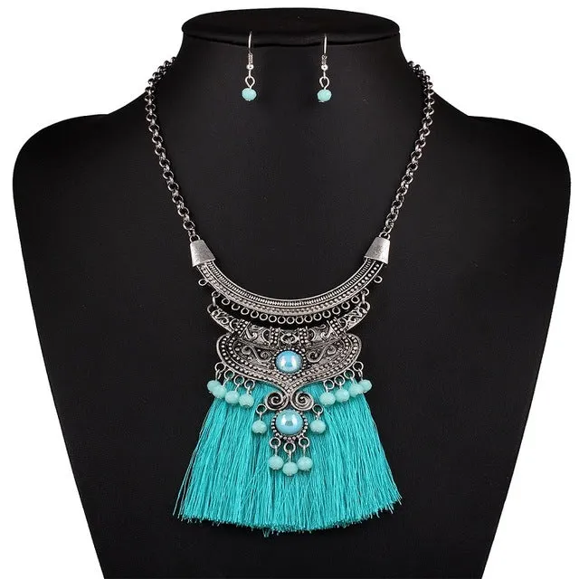 Find Me 2018 brand fashion wholesale boho tassels collar choker necklace vintage ethnic maxi statement necklace women Jewelry