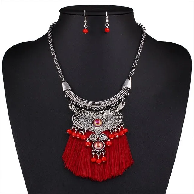Find Me 2018 brand fashion wholesale boho tassels collar choker necklace vintage ethnic maxi statement necklace women Jewelry