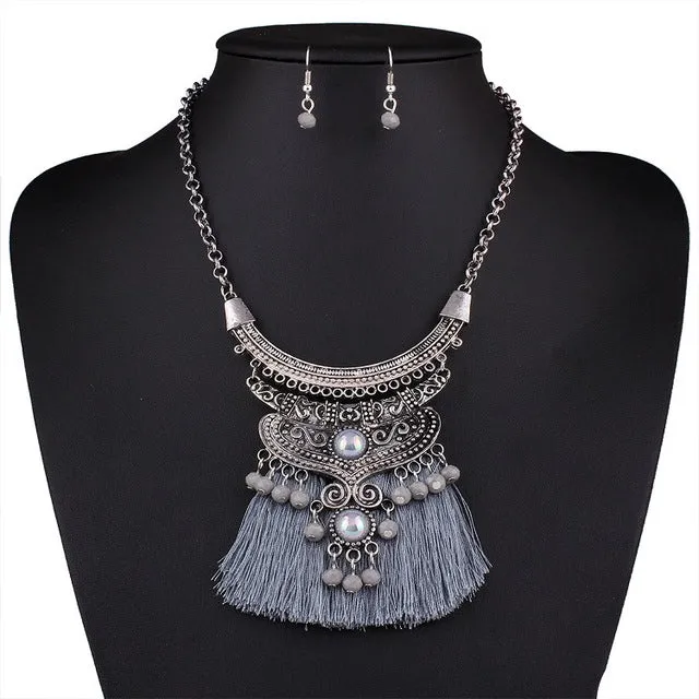 Find Me 2018 brand fashion wholesale boho tassels collar choker necklace vintage ethnic maxi statement necklace women Jewelry