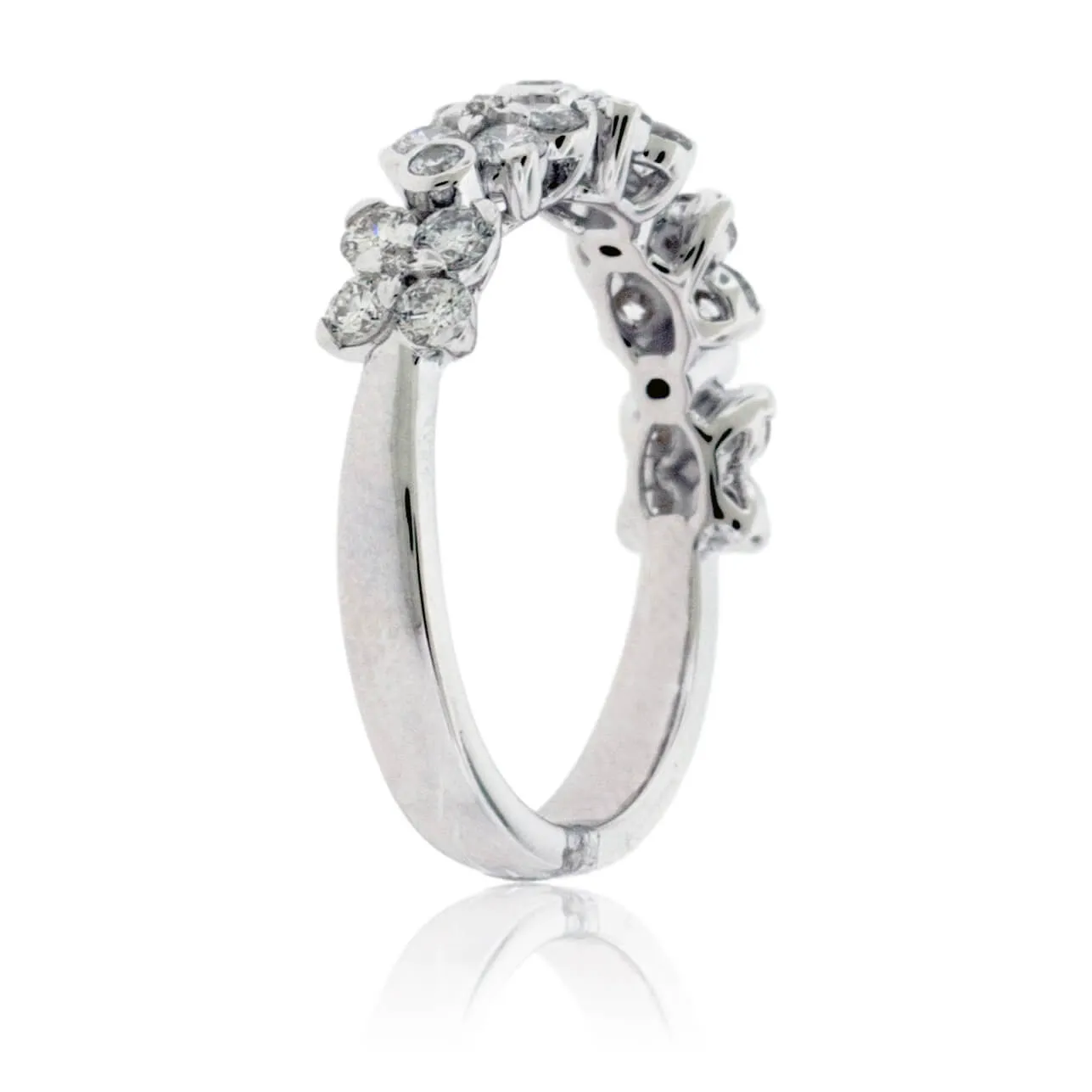 Five Cluster White Gold Diamond Ring