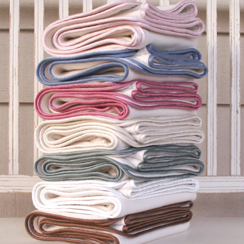 Fleece Organic Baby Blanket with Silk Piping