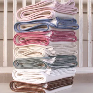 Fleece Organic Baby Blanket with Silk Piping