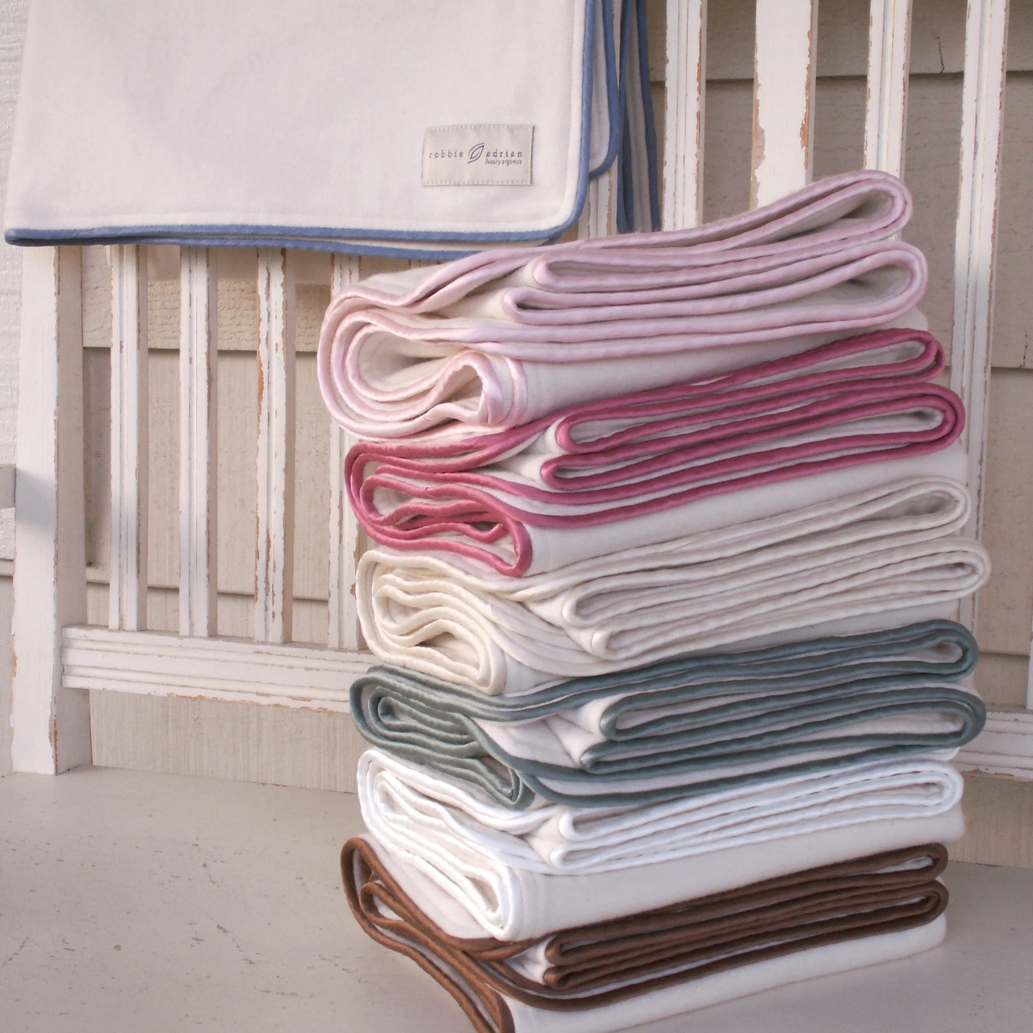 Fleece Organic Baby Blanket with Silk Piping