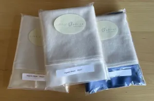 Fleece Organic Baby Blanket with Silk Straight Trim Littlest Robbie 15x17" Blue Silk