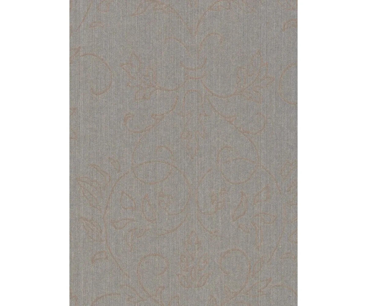 Floral Scroll Textured Metallic Brown 290649 Wallpaper