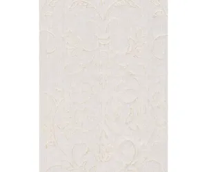Floral Scroll Textured Metallic White 290618 Wallpaper
