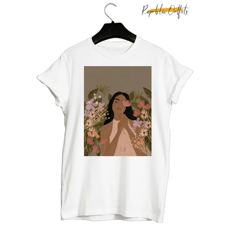 Floral Serenity – Women's Artistic T-Shirt