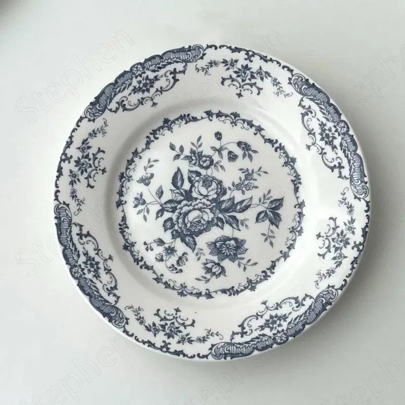 Floral Vintage Inspired Rose Dessert Plate
