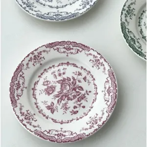 Floral Vintage Inspired Rose Dessert Plate