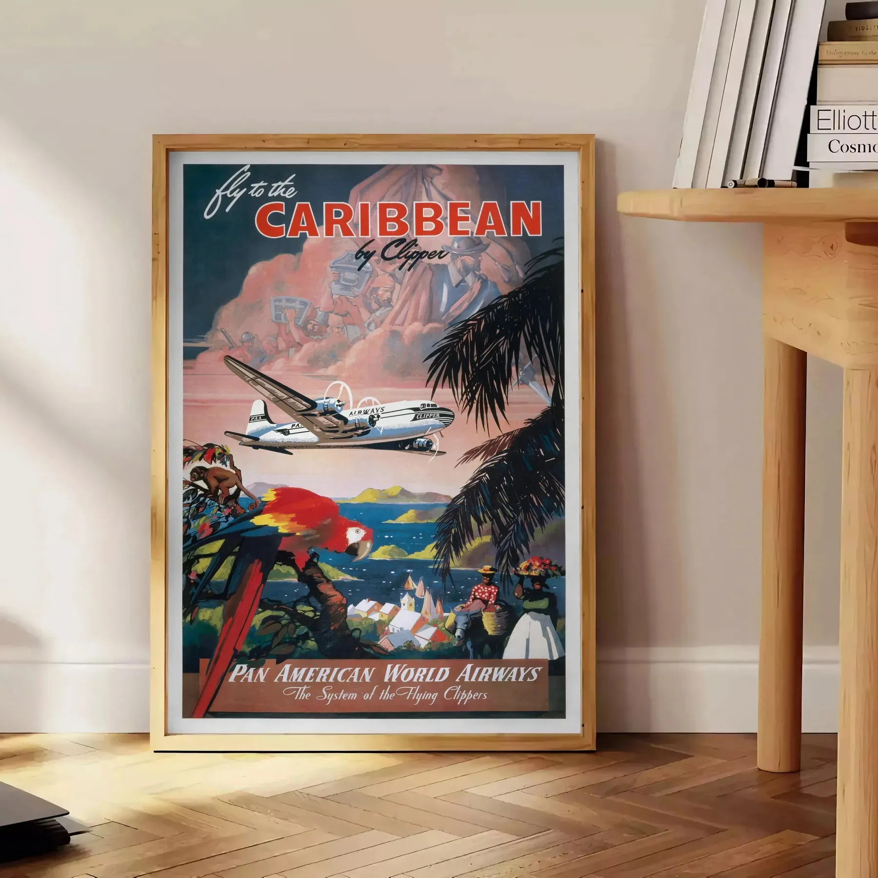 Fly To The Caribean Travel Poster Print