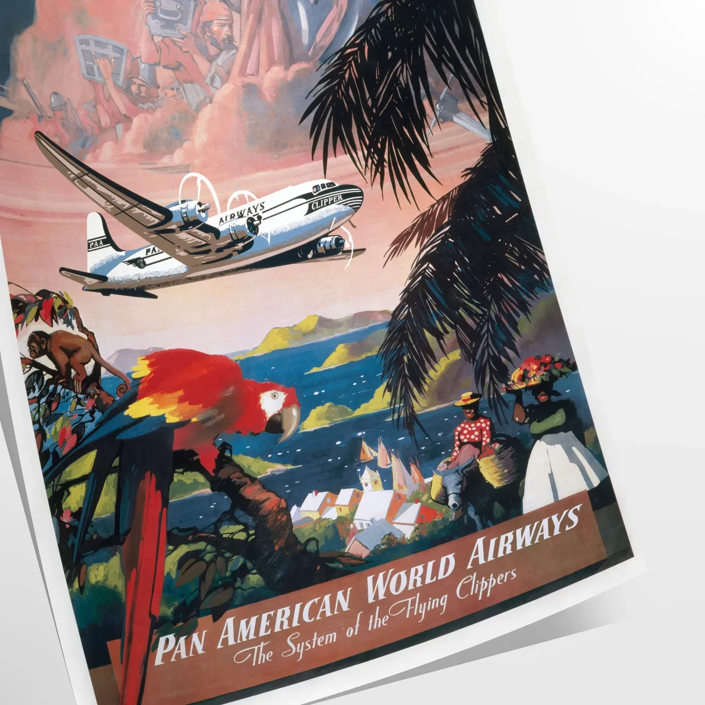 Fly To The Caribean Travel Poster Print