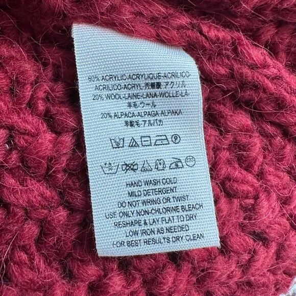 Free People dark red knit button-front long cardigan size S