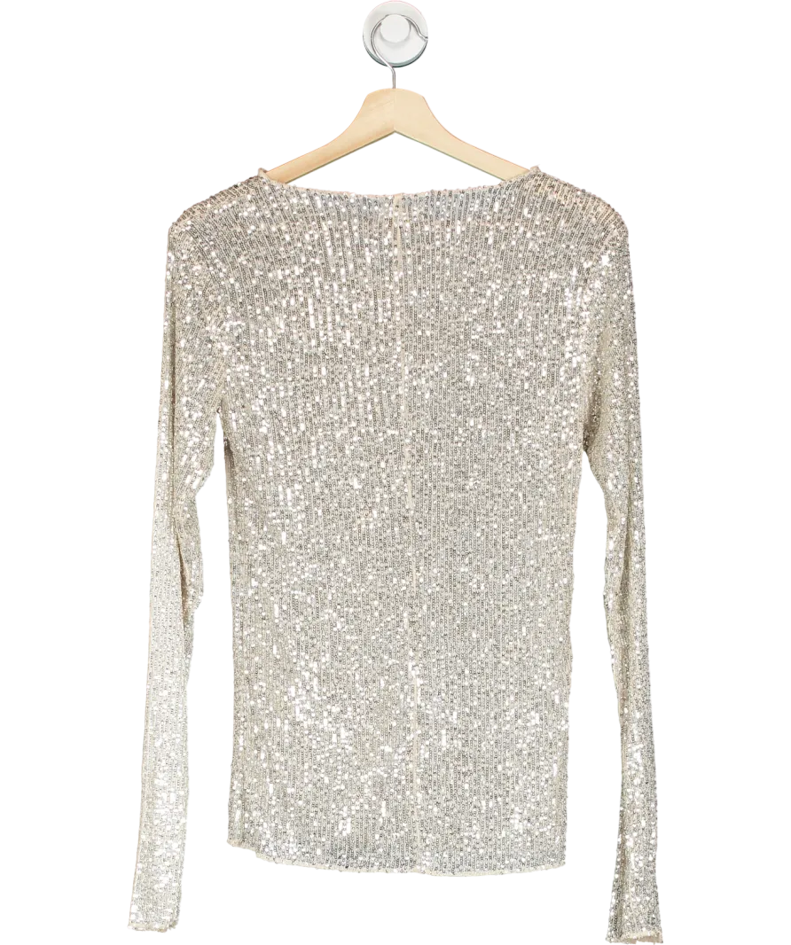 Free People Metallic Gold Rush Long Sleeve UK XS