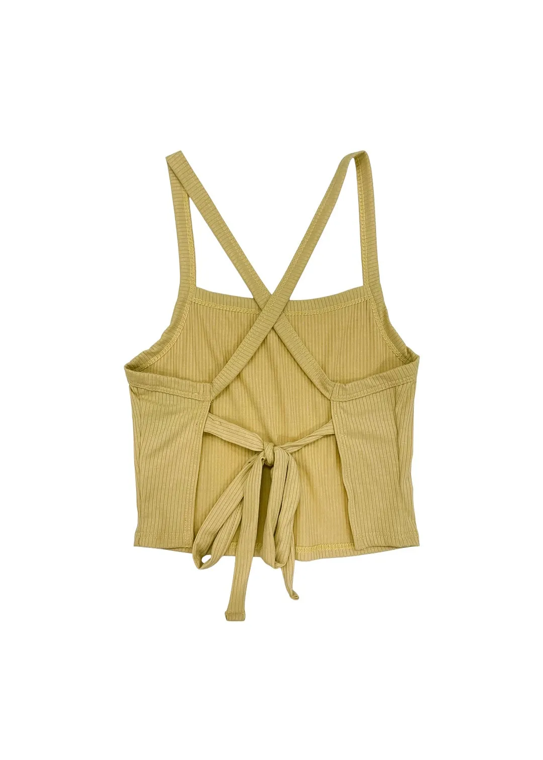 Freya Ribbed Crop Top - Lemon