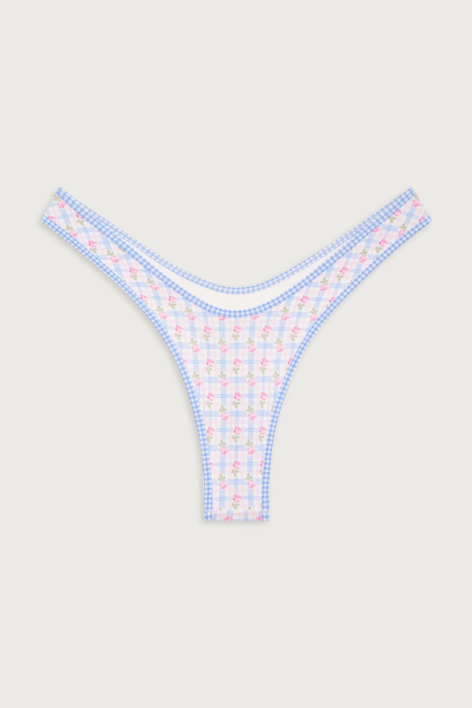 Full Moon Plaid Micro Bikini Bottom - Rose Picnic