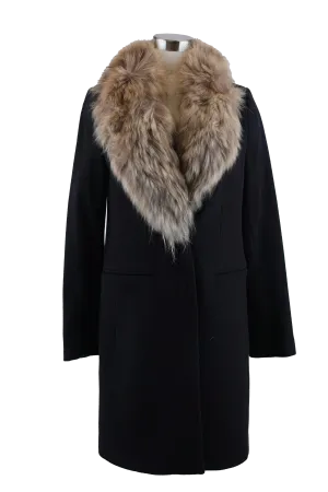 Fur Collared Wool Dress Coat