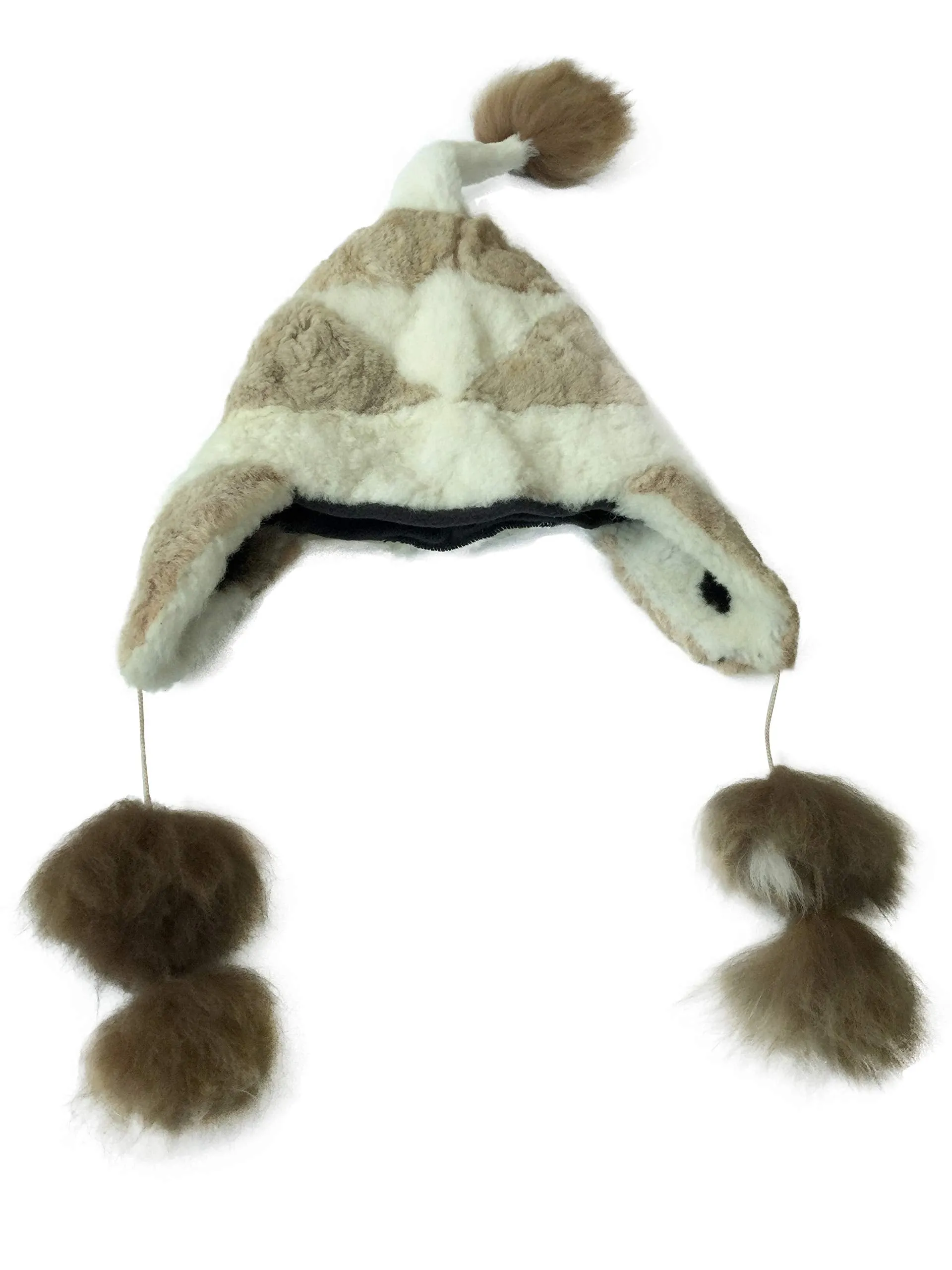 Genuine Natural Alpaca Fur Hat, Natural Colors. Winter Hat Alpaca Skin Hat Unisex Height: 14" Inches