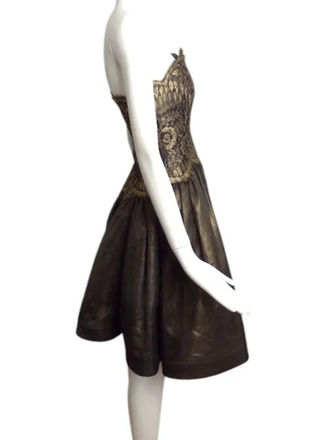 GEOFFREY BEENE- c.1987 Lace & Organza Cocktail Dress, Size 4