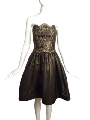 GEOFFREY BEENE- c.1987 Lace & Organza Cocktail Dress, Size 4