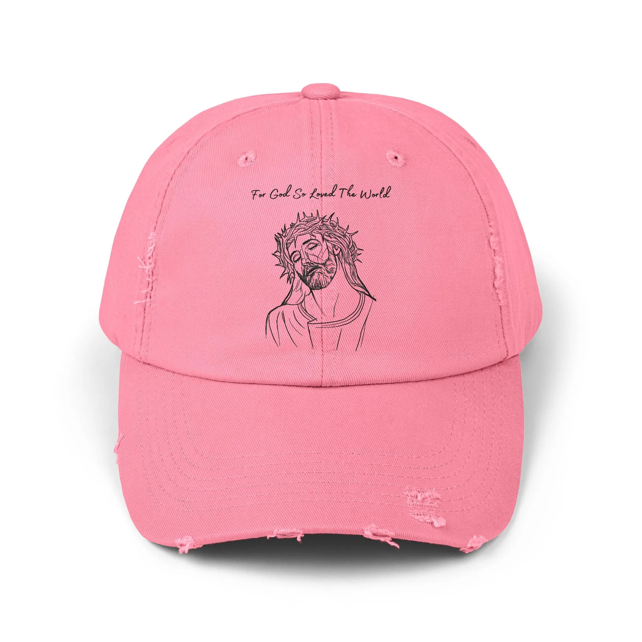 God So Loved Christian Hat | Unisex Distressed Cap
