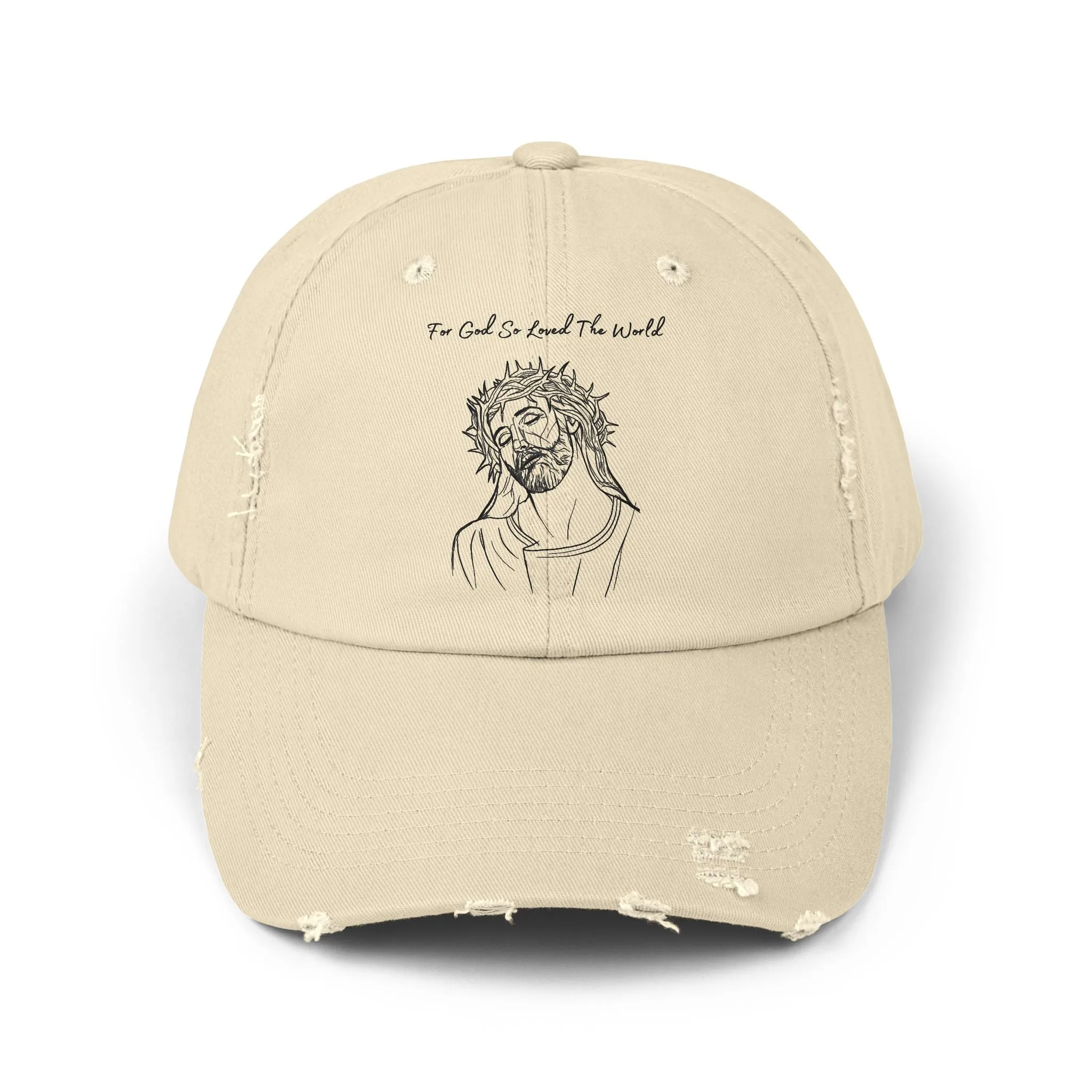 God So Loved Christian Hat | Unisex Distressed Cap