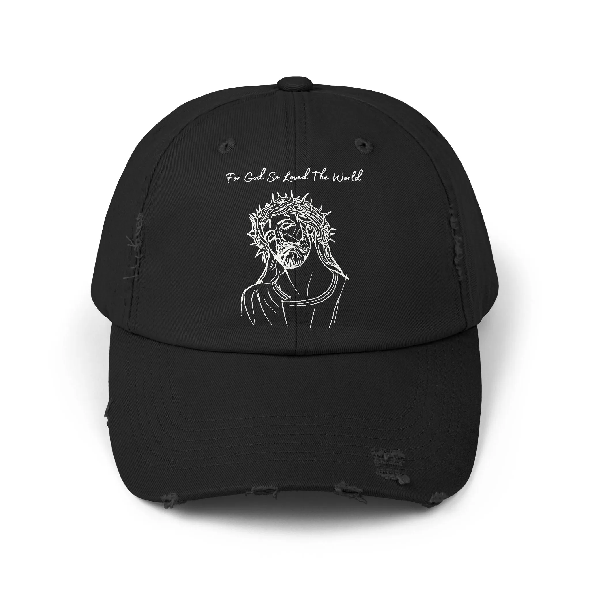 God So Loved Christian Hat | Unisex Distressed Cap