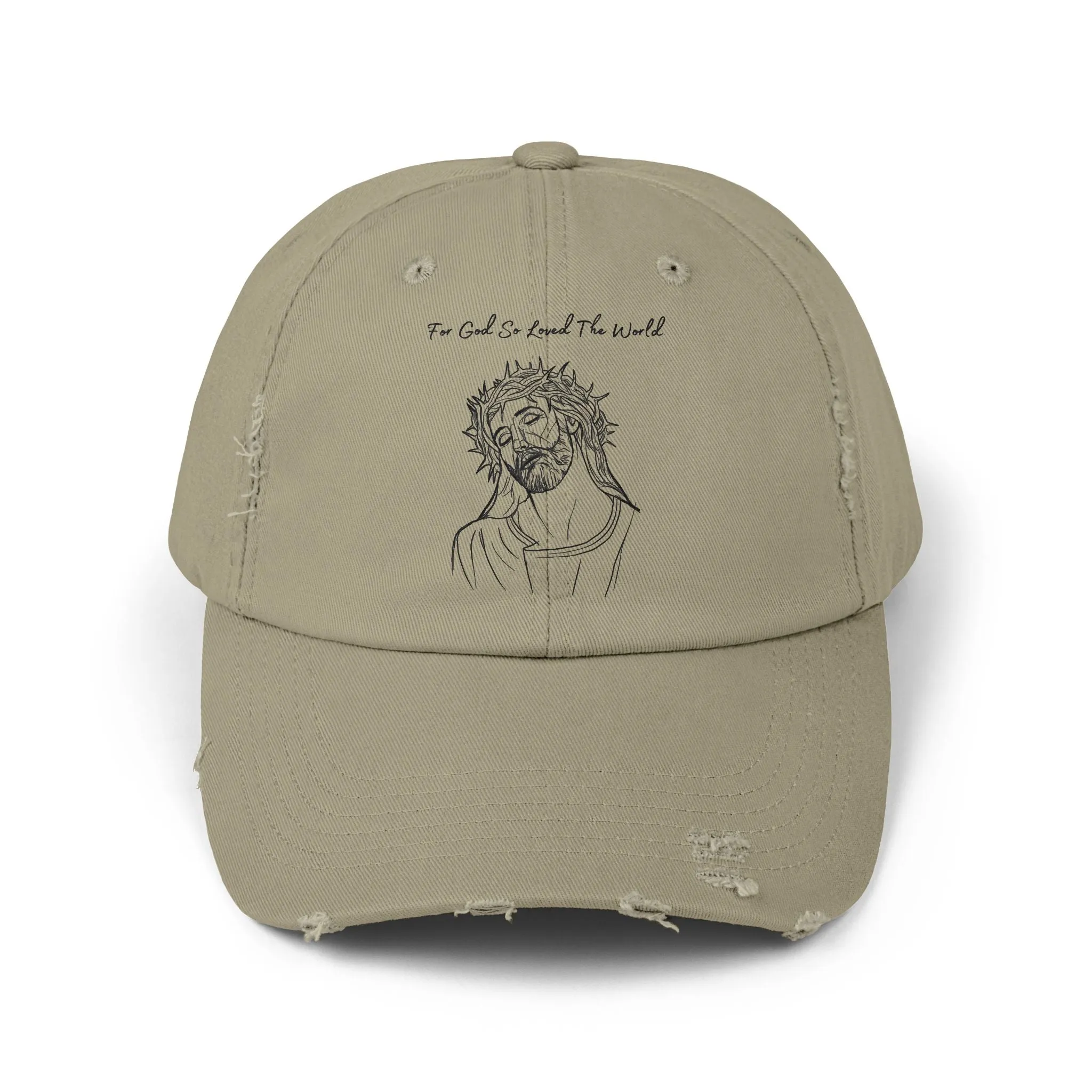 God So Loved Christian Hat | Unisex Distressed Cap