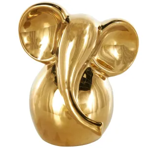 GOLD CERAMIC SHY ELEPHANT