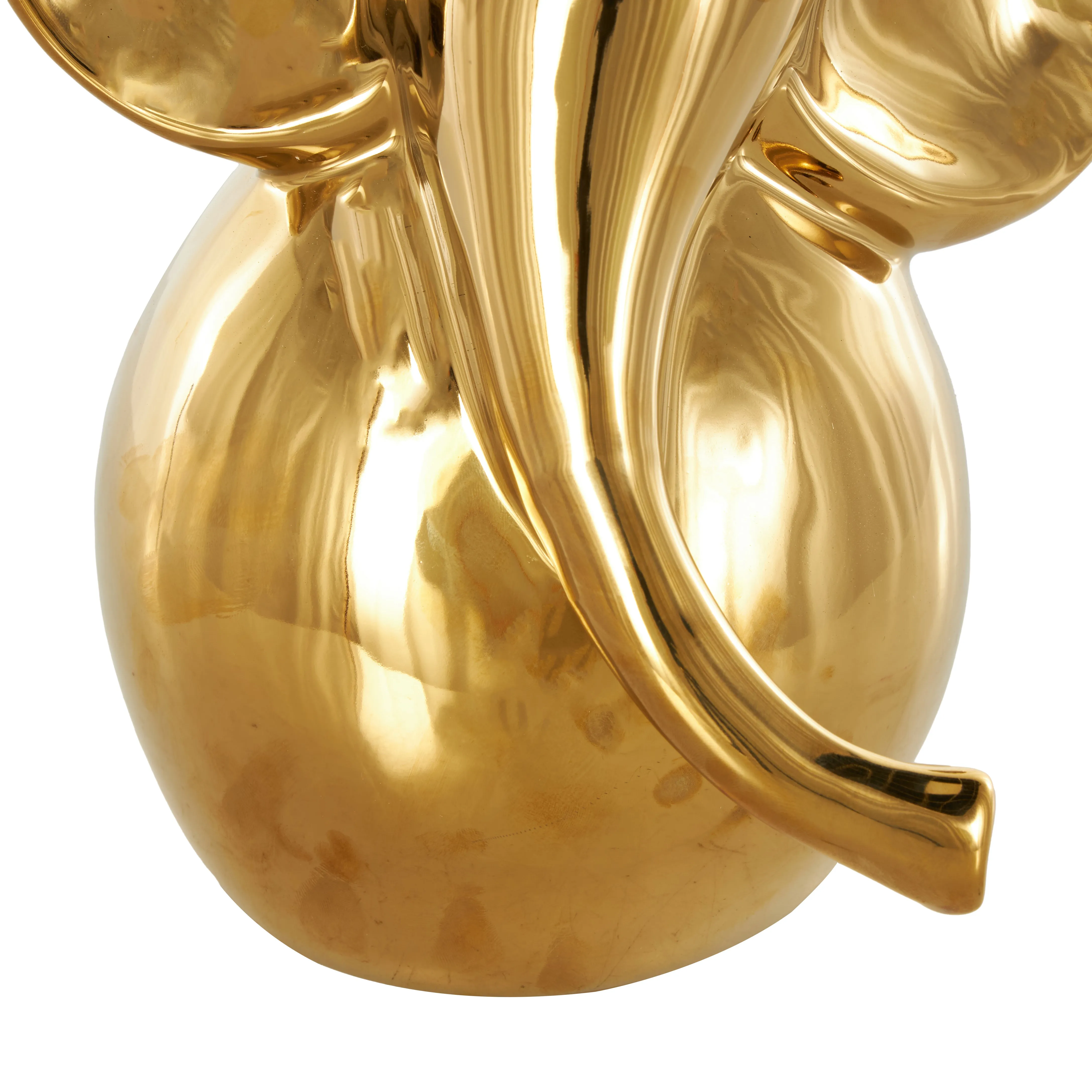 GOLD CERAMIC SHY ELEPHANT