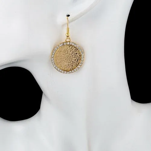 Gold Silver Plated Crystal Drop Earrings