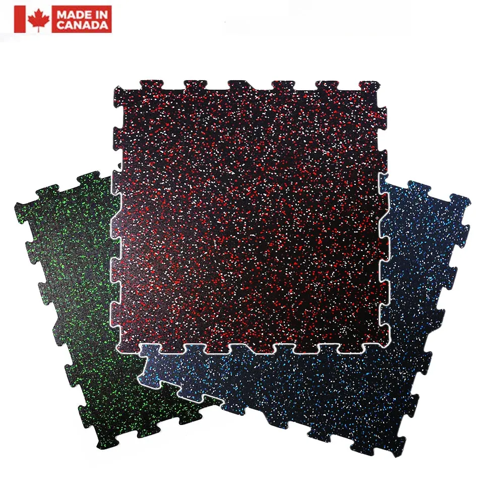 Gorilla 24" x 24" x 8mm Commercial Interlocking Rubber Tile Assorted Colours