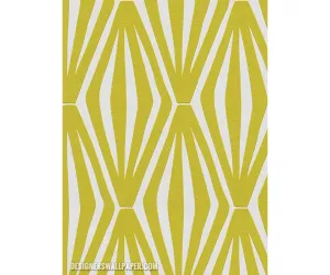 Graphic Geometric Lemon Green Metallic 944023 Wallpaper