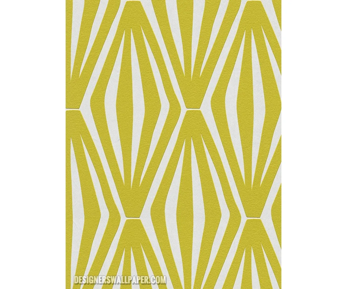 Graphic Geometric Lemon Green Metallic 944023 Wallpaper