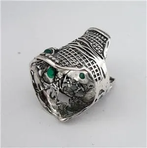 Green Agate Ring 925 Sterling Silver sz 7,8,9,10 Handmade Hadar Designers (H 144