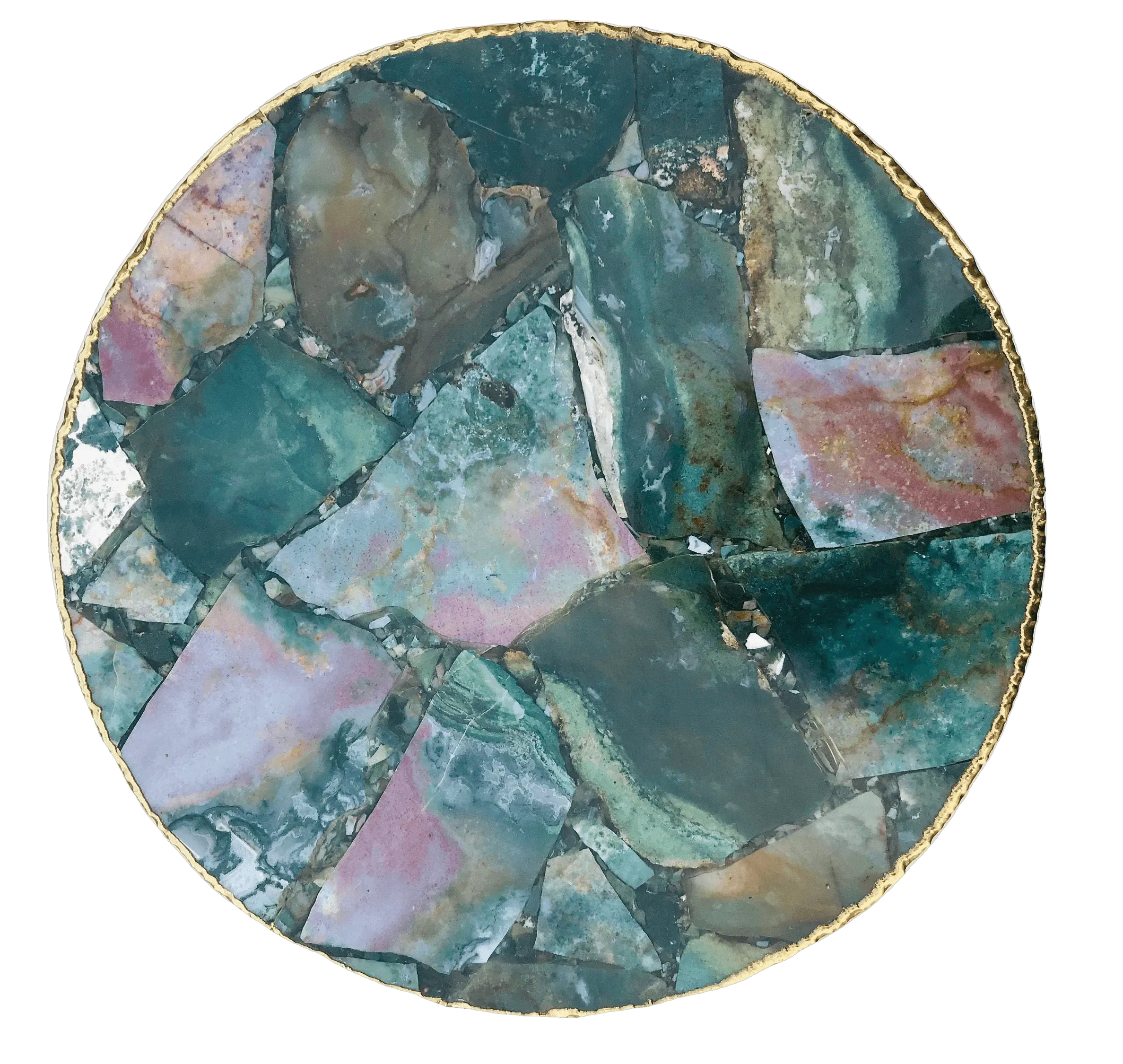 Green Agate Round Edge Accent Table