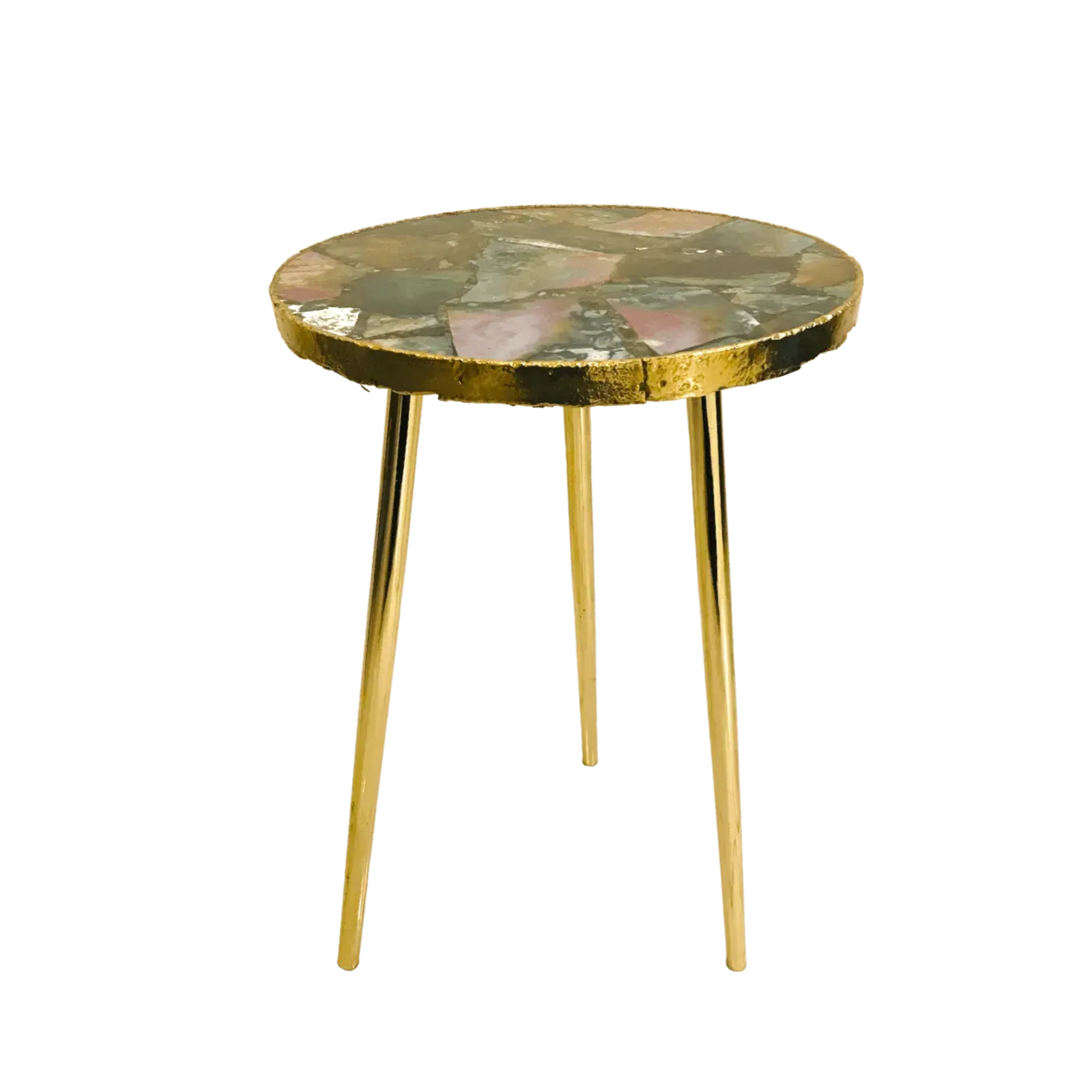 Green Agate Round Edge Accent Table