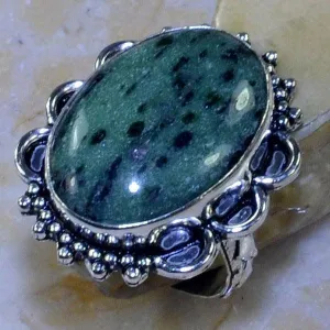 GREEN RUBY ZOISITE GEMSTONE .925 SILVER PLATED RING SIZE 8.75