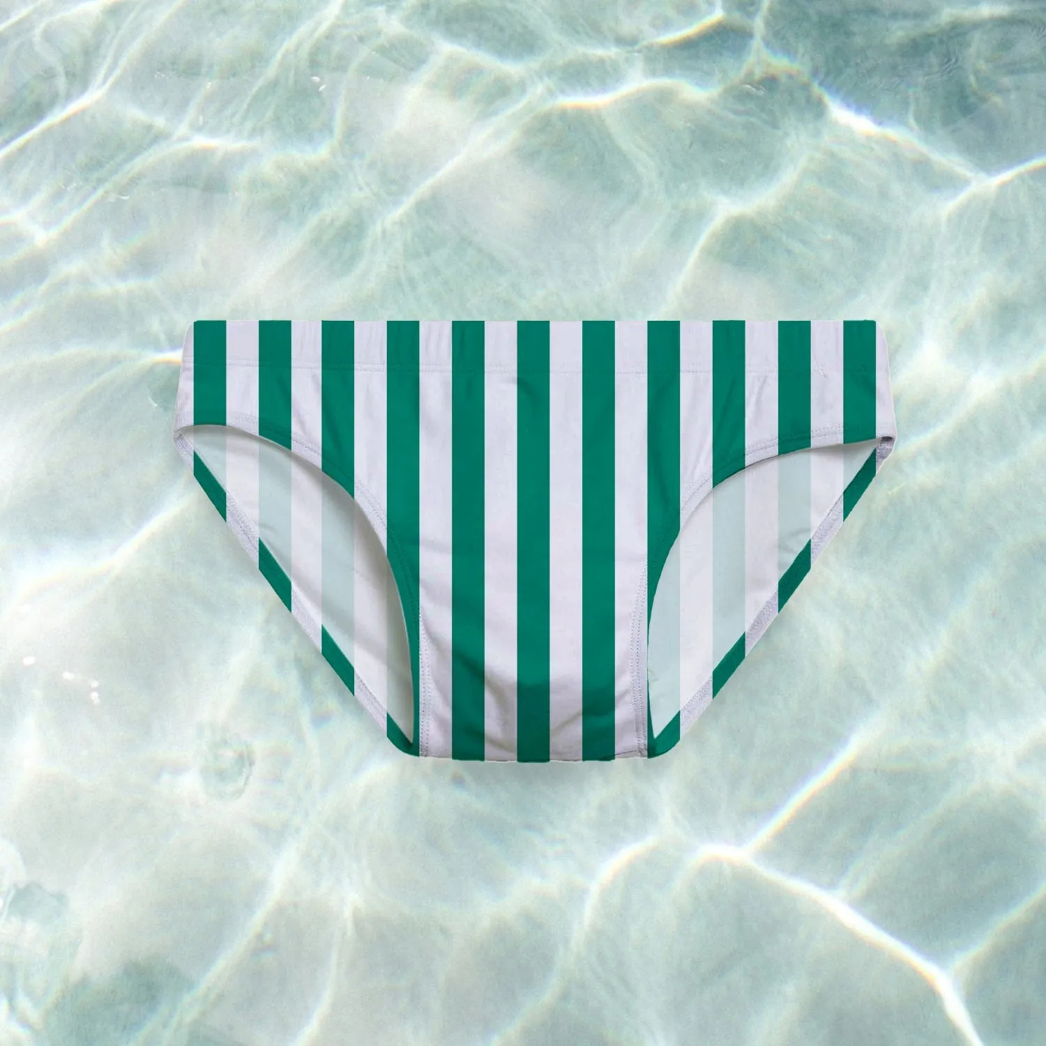 Green Stripe Swim Briefs