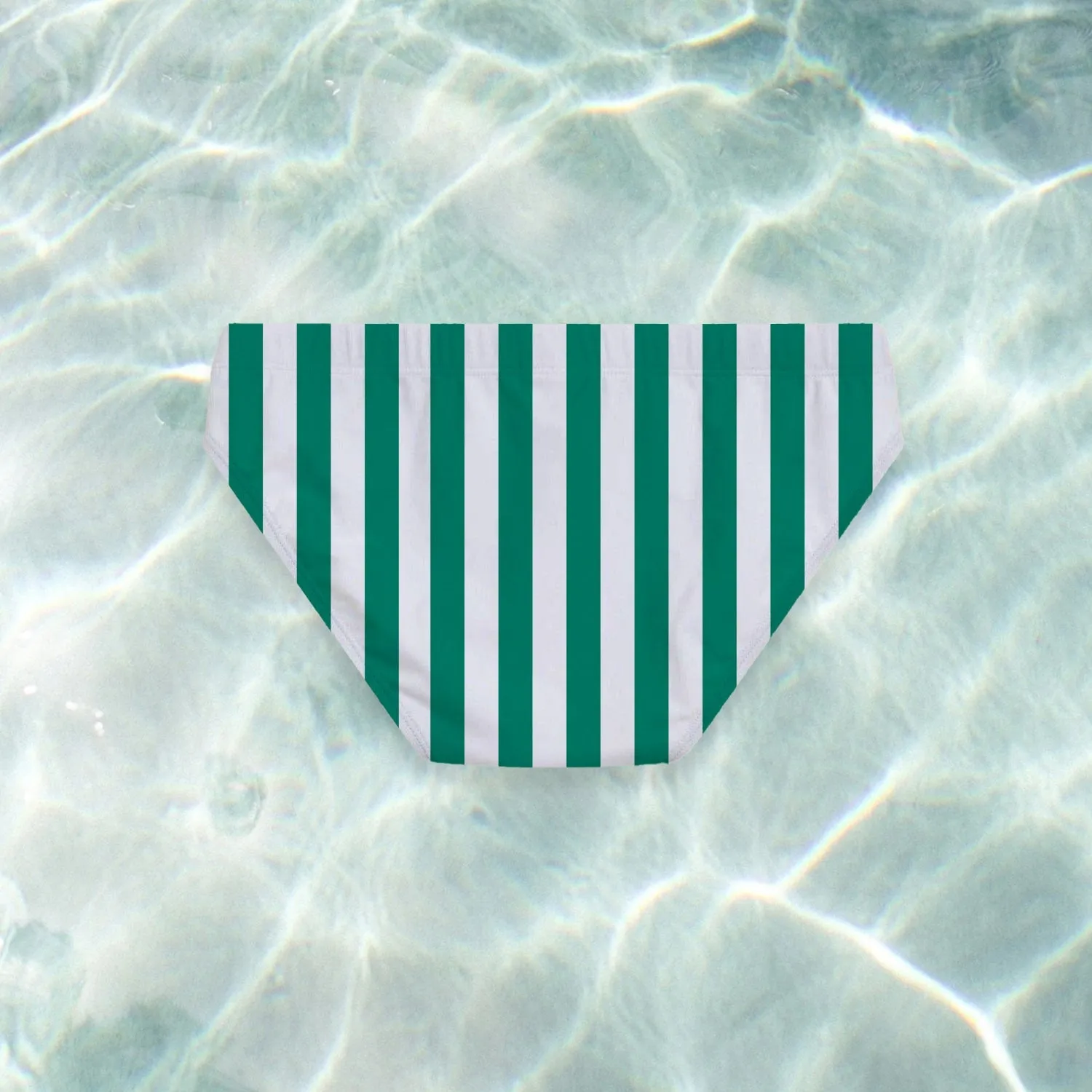 Green Stripe Swim Briefs