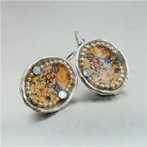 Hadar Designers earrings 925 silver pl colored handmade high fashion (as) last
