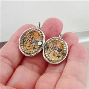 Hadar Designers earrings 925 silver pl colored handmade high fashion (as) last